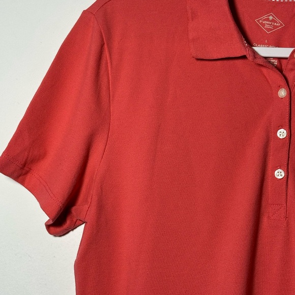 St. John's Bay Coral Classic Stretch Cotton Short Sleeve Polo Shirt‎ L NWOT - Picture 6 of 10